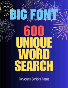 Big Font 600 Unique Word Search Puzzle for Adults, Seniors, Teens