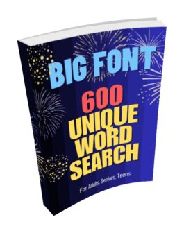 Big Font 600 Unique Word Search Puzzle for Adults, Seniors, Teens